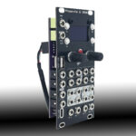Eurorack modular synth module with many patch jacks, knobs, and a small display panel on a dark front plate.