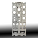 Front panel of a guitar effects unit labeled Acidclank, with knobs and ports including Flutter Depth, Tone, Dust, Wow, Release, and In/Out jacks.
